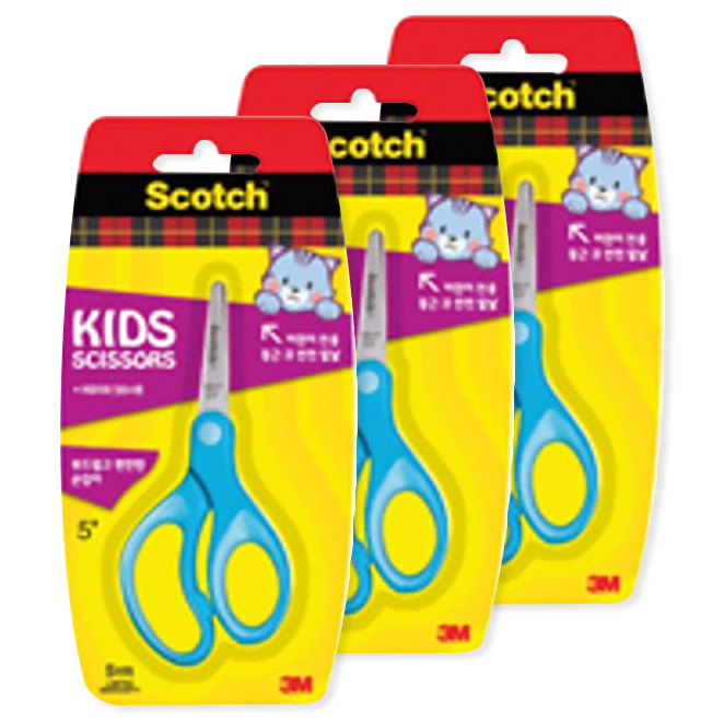 스카치 어린이 양손가위 12.5cm, 블루, 3개